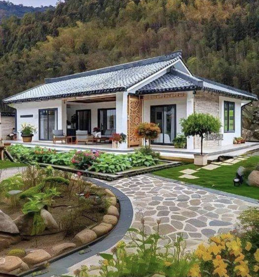 Casa prefabricada terminada en entorno natural